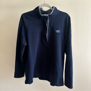 L.L BEAN XL Navy Blue Quarter Botton Up Sweatshirt